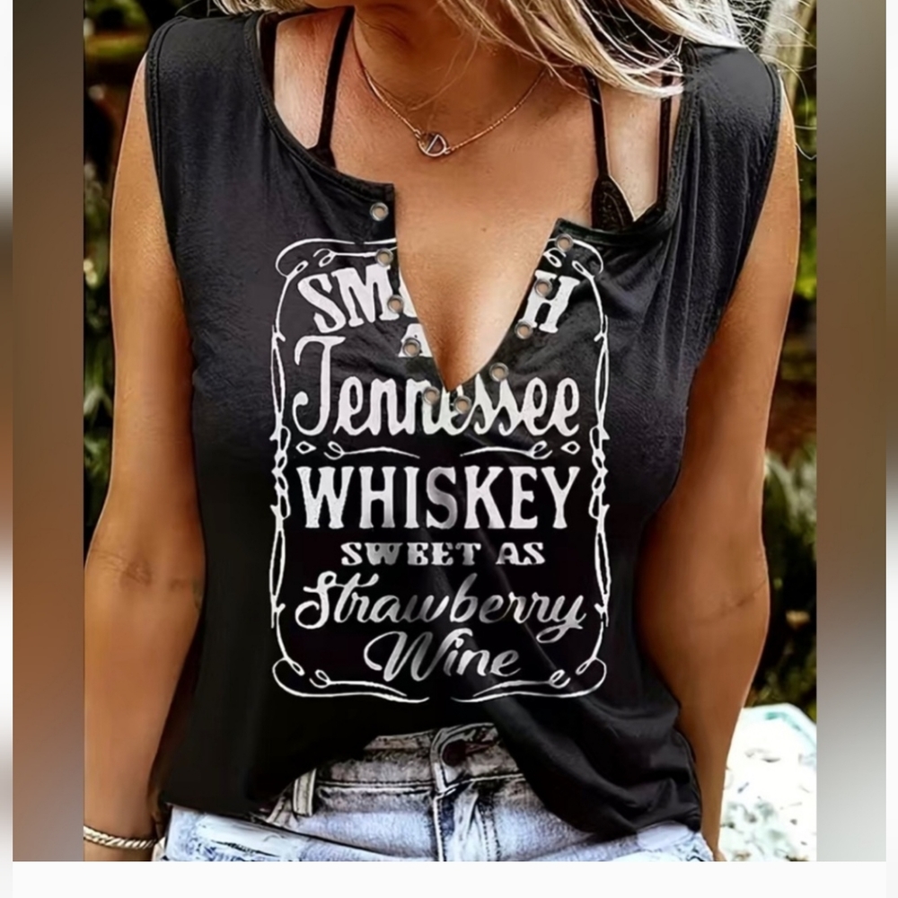 Whiskey and wine tank top NWT
